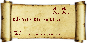 Kőnig Klementina névjegykártya